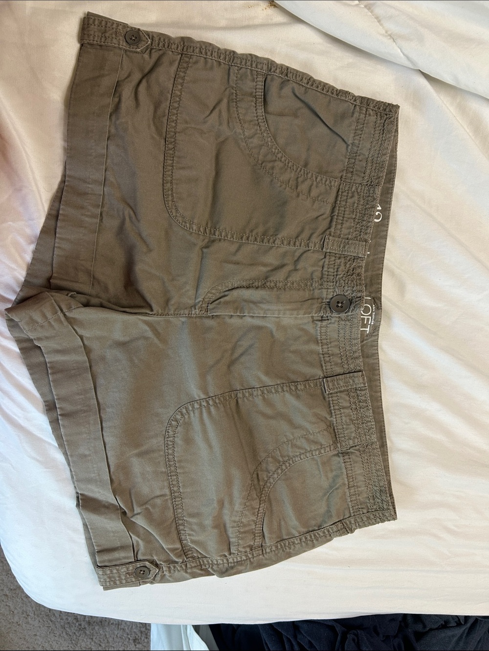 Ann Taylor Olive-Green Utility Bermuda Shorts